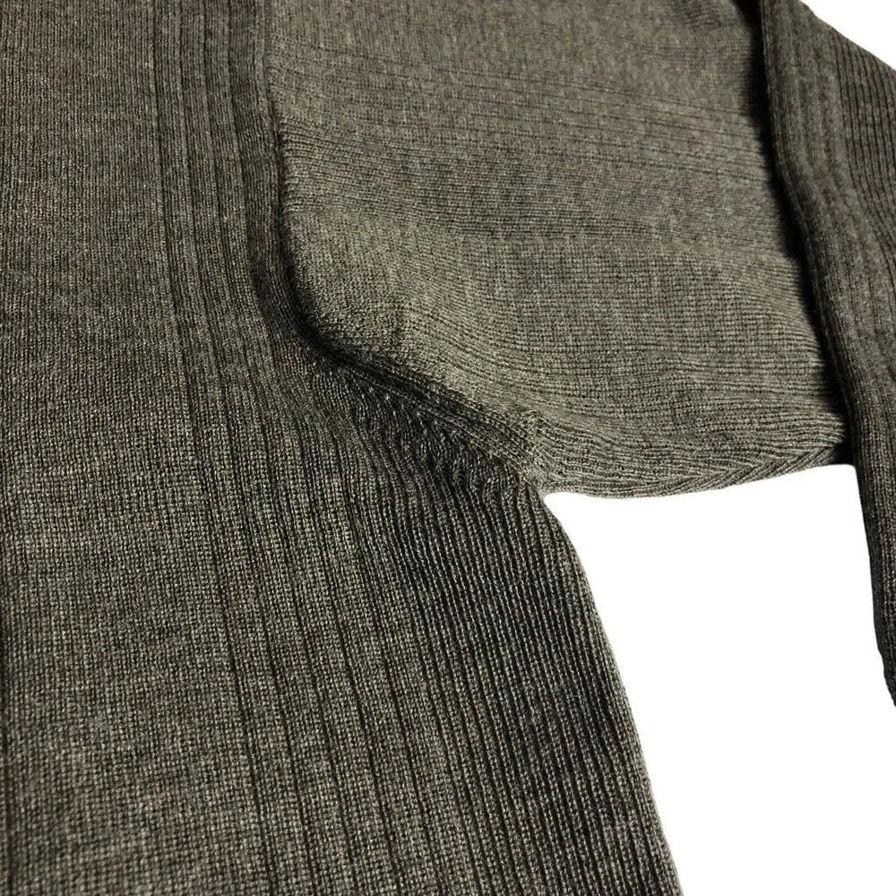 Cezani Sweater Mens Large Green Extra Fine Merino‎ Wool 1/4 Zip Pullover Outdoor